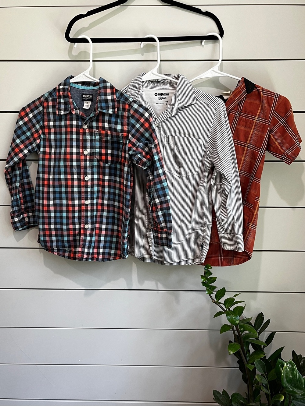 OshKosh B’gosh Boys Size 7 Button Up Shirt Bundle (3) | 100% Cotton